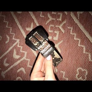 Ecote Metal-tipped Leather Belt in Snakeskin